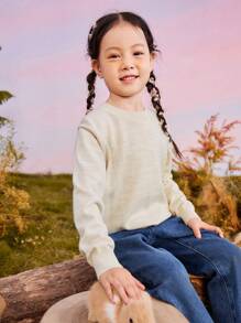 mini bala Boys' And Girls' Wool Sweater 2024 Winter Family Warm Collection - White - View 3