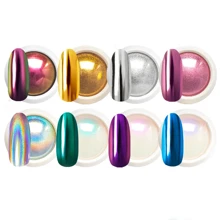 8pcs/Set Metal Nail Powder Kit, Holographic Mirror Effect, Nail Powder For DIY Decoration Glitter, 8 Colors, 0.5g/Pc - Multicolor - View 7