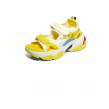 Skechers Dép xỏ ngón đế dày màu vàng hình  Collab - trắng vàng - Xem 4