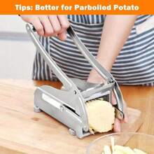Potato Chipper Cutter Slicer, Potato Fry Cutter, Stainless Steel Potato Cutter, Potato Slicer, Includes 2 Blade Size Cutter Options And No-Slip Suction Base, Perfect For Use With Air Fryer - 變體1 - 查看 3
