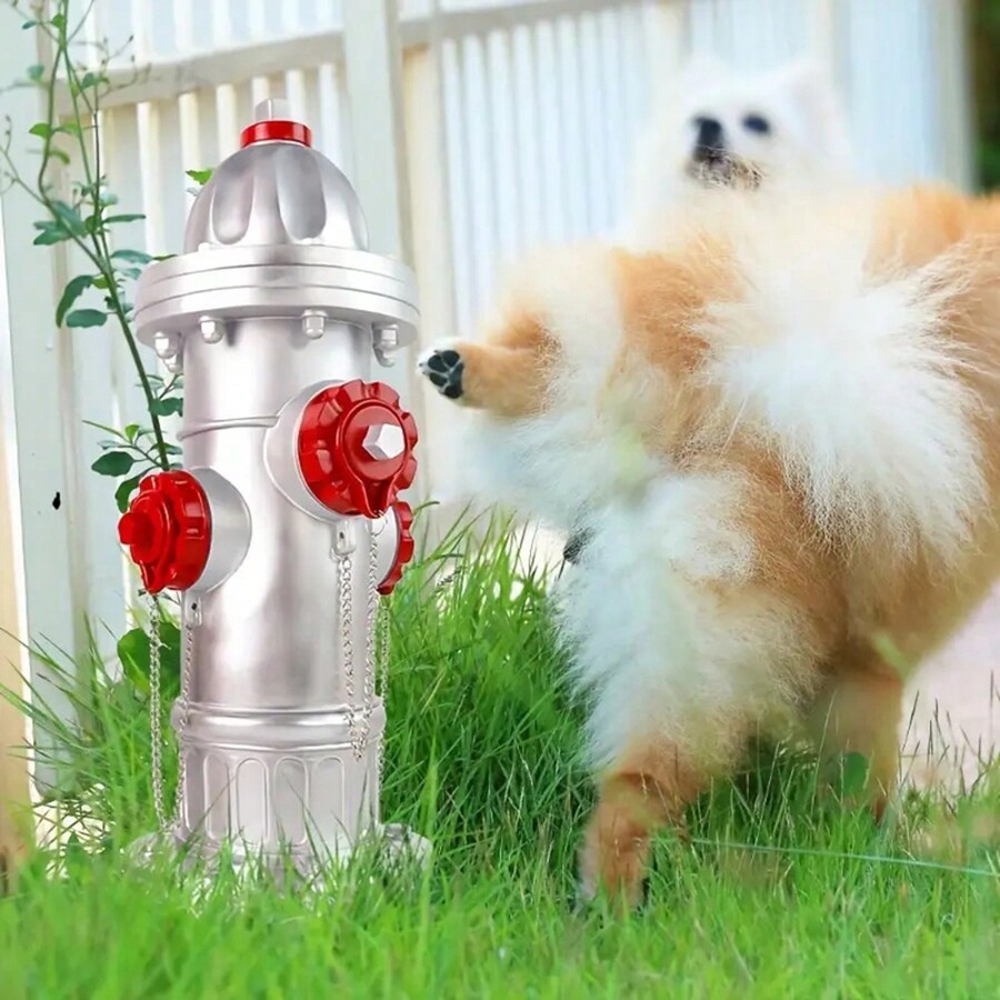 BEXLEYBAY 17.5 Inch Large Silver Fire Hydrant, Pet Dog Training Toilet