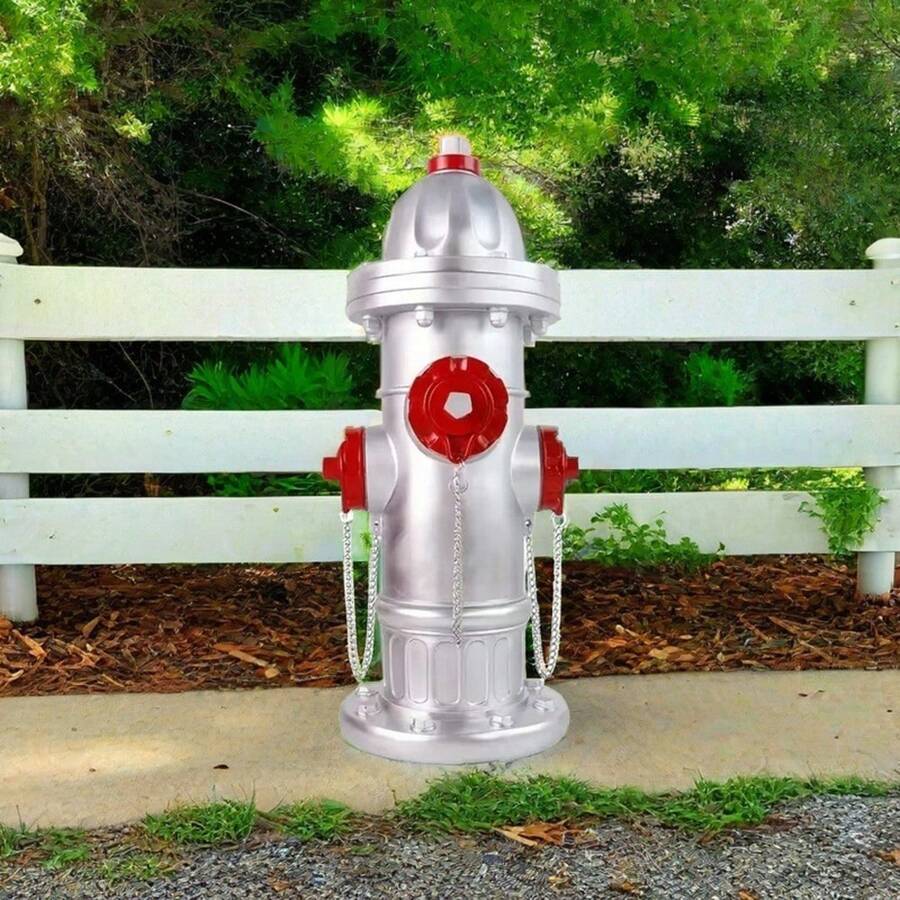 BEXLEYBAY 17.5 Inch Large Silver Fire Hydrant, Pet Dog Training Toilet