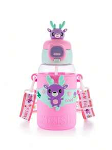 Vaso Biberon Chupete y Liston Colgante Infantil - Rosa - Ver 2