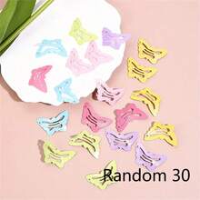 30pcs Y2K Style Candy Color Glossy Cute Aesthetic Girl Hair Clips, Small Claw Clips For Bangs, Fashion Accessory For Daily Outfit - Multicolor - View 14