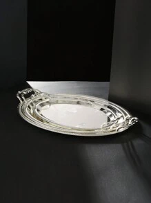 ALMAMARA 1个，金银托盘，金银香炉，款式，铁艺，特殊纹理底座，激光雕刻图案，适用于拉玛装饰，拉玛装饰卡里姆，拉玛装饰穆，伊斯兰穆，开斋节，适合家庭装饰，办公室，客厅，客厅，厨房，宴会必备，高端大气，彩盒独立包装，银色，春季 - 彩色 - 查看 17
