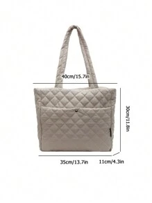 1 pièce Sac fourre-tout matelassé grande capacité mode automne et hiver pour femmes. Sac à bandoulière décontracté idéal pour le travail