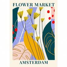 1 pieza Cartel abstracto de mercado de flores y mercado de frutas nórdico Impresiones de pintura en lienzo de arte de pared botánica para decoración del hogar sin marco - Multicolor - Ver 34