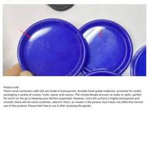 10 Sets 4oz Small Containers With Lids, Salad Dressing Container To Go Airtight Leakproof Condiment Containers With Screw Lids Reusable Stackable Plastic Dip Sauce Cups For Snack Ketchup - Blue - View 10