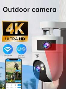 JOOAN 5G 3MP Dual Lens Security Camera(64G Memory Card To Be Purchased Separately), Indoor And Outdoor Waterproof Wireless Support 360°PTZ, Camera For Baby/Pet/Home/Shop, Support 2.4G/5G WIFI, Color Night Vision, Cloud&SD Card Storage,2-Way Audio, Smart Motion Tracking, Great For Thanksgiving, Christmas, And Prime Day Gifts - Black and White - View 1