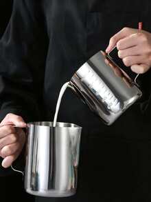 1 件不锈钢咖啡罐杯带量尺、拿铁艺术壶、蒸壶、奶泡杯、尖嘴花式咖啡工具，适用于家庭、咖啡机和咖啡馆配件 - 拉花杯 - 查看 6