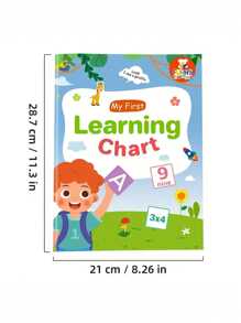 Mi primer cuadro de aprendizaje - Vocabulario en inglés, póster de aprendizaje, tarjetas flash, hoja de trabajo, alfabeto, números, frutas, verduras, juguetes educativos, decoración de pared, decoración de habitación, suministros de aprendizaje