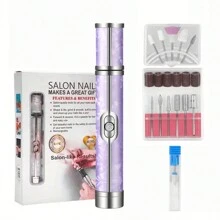 电动指甲磨甲器，USB充电电池供电，多功能美甲护理套装，便携式迷你指甲抛光器，指甲锉，指甲钻，美甲工具，美甲沙龙修甲修脚套装，20000转/分钟高速运转，无震动无噪音无过热，设计优雅 - 彩色 - 查看 20