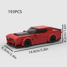 MIKEMENG 1 set Giocattolo da costruzione auto da corsa in stile supercar classico, rosa/nero, giocattolo per l'intelligenza creativa per bambini, kit di modellismo auto DIY per adulti, serie tecnologica per città, adatto come regalo di compleanno, Natale, decorazione e collezione domestica