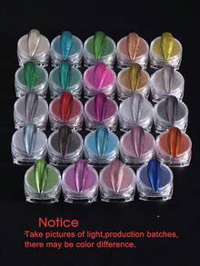 Bộ bột làm móng tay kim loại 24 màu Chrome kim loại vàng bạc Chrome nghệ thuật làm móng sắc tố hỗn hợp Gương ma thuật màu sắc nghệ thuật làm móng bột nhũ bụi chà xát trang trí tự làm thiết kế nghệ thuật làm móng - Nhiều màu - Xem 7