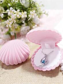 1 علبة مجوهرات ذات شكل قوقعة مناسبة لتخزين الأقراط، علبة مجوهرات جميلة وشخصية، علبة تغليف مجوهرات موضة، علبة اكسسوارات الأقراط - متعدد الألوان - مشاهدة 4