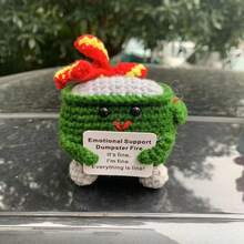 1 件手工针织装饰。可爱的钩针灭火器盒，有 7 种颜色：红色、橙色、黄色、绿色、蓝色、靛蓝和紫色。情感支持垃圾箱火灾每个都包含一张写有鼓励话语的卡片。有趣、鼓舞人心的礼物独特的家居装饰。 - 7種 - 查看 5