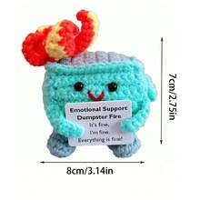 1 件手工针织装饰。可爱的钩针灭火器盒，有 7 种颜色：红色、橙色、黄色、绿色、蓝色、靛蓝和紫色。情感支持垃圾箱火灾每个都包含一张写有鼓励话语的卡片。有趣、鼓舞人心的礼物独特的家居装饰。 - 7種 - 查看 3