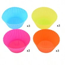 12 chiếc cốc đựng trứng xoắn ốc bằng silicon mini nhiều màu, cốc đựng bánh nướng xốp tròn bằng silicon dùng cho bánh pudding, thạch và bánh tart, dụng cụ và khuôn làm bánh trong bếp thích hợp cho bánh quy, bánh ngọt, sô cô la, món tráng miệng và bánh pudding tự làm - Nhiều màu - Xem 9