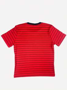 K&K FASHION Ribbed Striped T-Shirt - Red - View 7