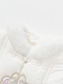 Balabala Girls' New Chinese-Style Padded Coat Embroidered Winter 2024 Collection