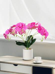 1 件人造卡特兰兰花枝，适用于家庭婚礼派对 DIY 装饰、情人节母亲节生日礼物、家居装饰、圣诞节庭院装饰 - 彩色 - 查看 7