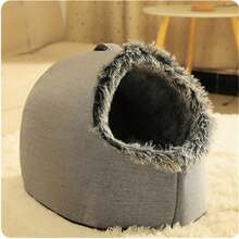 1 件宠物拖鞋形窝适合猫，半封闭式宠物屋，温暖可爱，适合秋冬季 - 彩色 - 查看 11