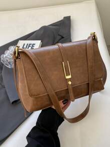 Túi vuông màu trơn thời trang giản dị, túi có nắp, không kèm mặt dây chuyền, thích hợp cho lớp học đại học/cao đẳng/đi làm/công sở/văn phòng/lễ hội/kỳ nghỉ/ngày lễ/tiệc tùng/du lịch, dành cho phụ nữ, tân binh & nhân viên văn phòng, thiếu nữ, sinh viên đại học, cô gái trẻ - màu nâu - Xem 6