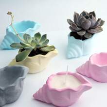 1pc 3D Seashell & Conch Silicone Mold For Candle Holders - Epoxy Resin Casting, DIY Plaster & Concrete Storage Boxes, Home Decor Planters & Clay Flower Pots