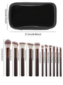 11 seturi de pensule de machiaj, pensule mixte pentru fond de ten, corector avansat pentru pudră sintetică, pensule pentru machiajul ochilor și al feței, pensule pentru fard de pleoape, pensule pentru machiaj pentru eyeliner, cu genți de depozitare. - Multicolor - Vizualizare 3