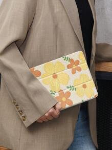 花朵保护壳适用于三星 Galaxy Tab/IPad、IPad 第 9/8/7 代 10.2 英寸、新款 IPad 第 10 代保护套、具有自动唤醒/睡眠功能、四角防摔 - 彩色 - 查看 3