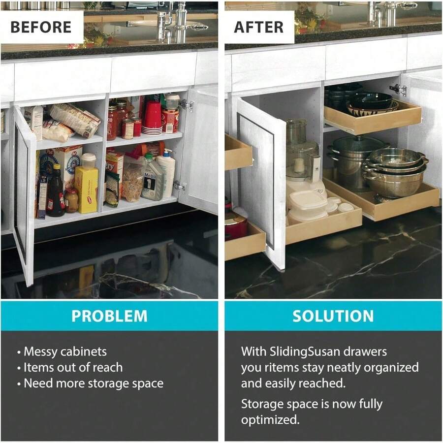 PullOut Drawer Organizer For Gliding Soft Close Shelves For