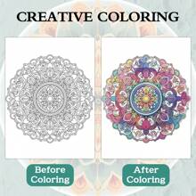 Professional Adult Coloring Book - Mystical Mandala Theme | 24 Pages Of Intricate Mandala Art Designs | 11.2x8.2 Inches | Premium Thick Paper | Ideal For Relaxation, Art Therapy, And Stress Relief | Perfect Christmas And Birthday Gift For Teens And Adults,Back To School,School Supplies