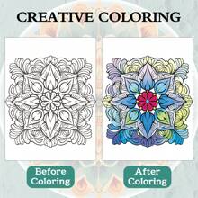 Professional Adult Coloring Book - Mystical Mandala Theme | 24 Pages Of Intricate Mandala Art Designs | 11.2x8.2 Inches | Premium Thick Paper | Ideal For Relaxation, Art Therapy, And Stress Relief | Perfect Christmas And Birthday Gift For Teens And Adults,Back To School,School Supplies