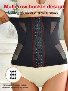 1 chiếc đai nịt bụng bằng chất liệu lụa băng dành cho nữ, giúp định hình và giữ dáng eo, hỗ trợ tập luyện và giảm mỡ bụng, thoáng khí và thon gọn, đai nịt eo, đai định hình cơ thể, đai nịt bụng cho phụ nữ sinh mổ và sinh thường. - màu đen - Xem 3