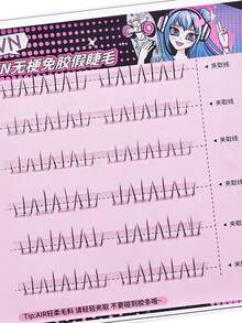 36/48 chiếc mỗi cụm mi cong hình chữ C, tự dính và không cần keo, mi dưới hình móng vuốt mèo nhỏ, phong cách hoạt hình, vẻ ngoài tự nhiên và xoăn, cảm giác mềm mại, bộ 3 sợi, thân siêu mịn và trong suốt, có thể tái sử dụng, chi tiết, hiệu ứng làm dài và to mắt, dùng cho trang điểm hàng ngày và khi đi làm - C - Xem 2