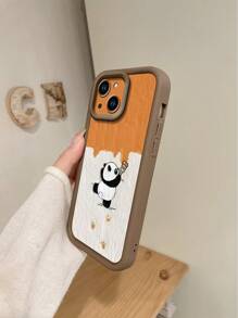 1pc Teddy Bear Textured Brown Sand Protective Mobile Phone Case Cover Compatible With Apple///Redmi/Infinix/Vivo - Brown - View 5