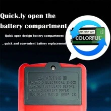 1 件装便携式高精度手持式多功能高清小型防烧背光数字万用表适合家庭使用 - 紅加灰 - 查看 5