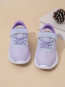 1 Pair Zhino Preferred Children's Spring/Autumn Fashionable Comfortable Casual Shoes, Mesh Breathable EVA High Elastic Shock Absorbing, Suitable For Indoor And Outdoor Activities & Running - Purple - View 2