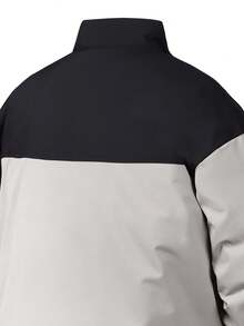 男士夹棉大衣，冬季加厚保暖立领大衣 - 灰色 - 查看 4