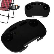 Portable Beach Chair Table With Cup Holder - màu đen - Xem 1