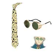 Kento Nanami Cosplay Óculos Gravata Anime Cosplay Leopardo Estampa Gravata Com Óculos