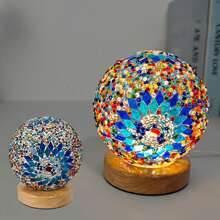 Đèn ngủ Bohemian bằng thủy tinh khảm trang trí nhà cửa đèn bàn phòng ngủ với bầu không khí tiệc tùng xung quanh cao cấp - Nhiều màu - Xem 4