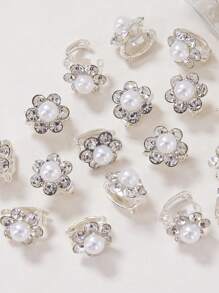 10pcs/Pack Baby Girls's Pearl Decor Cute Barrettes, European & US Style Bangs Clips, Small Hair Accessories