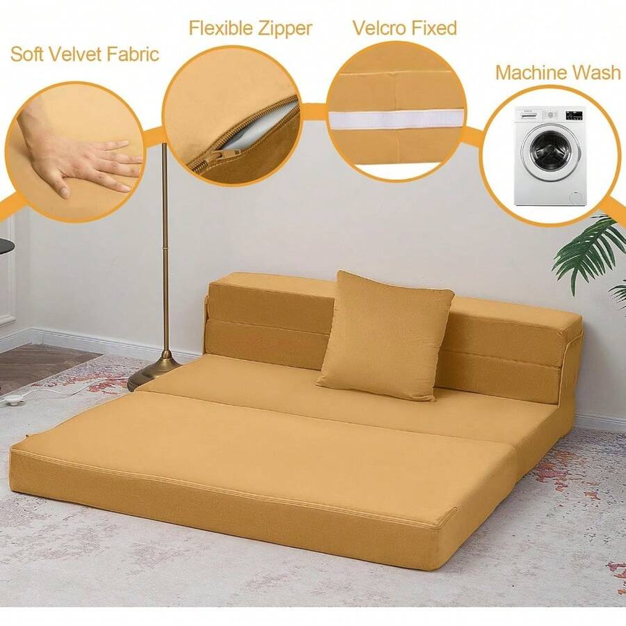 Folding Mattress Double, High Density Foam Fold Out Sofa Chair Z Bed