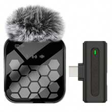 Wireless Lavalier Lapel Microphone Compatible With Iphone TypeC Android Camera Plug-Play,Professional Noise Reduction Recording Clip Mic For Creator Interview - Black - View 14