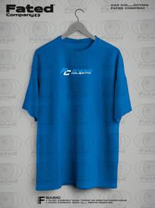T-Shirt Driver Franco Colapinto #43 Williams Team - Fated Car 100% Cotton - 藍色 - 查看 2