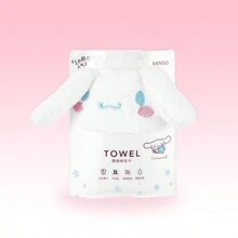 Miniso Sanrio Cinnamoroll Coral Fleece Absorbent Towel, Cartoon-Themed Design, Dyeing, Quick-Drying, Perfect For Bathing And Face-Washing(1 PC) - White - View 6
