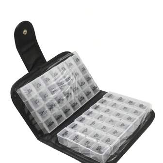 1pc One Pill Box With 14 Days Of 56 Compartments, Family Travel Office Large Capacity Medicine Storage Box