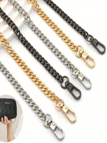 1/2/3pcs Metal Chain Shoulder Strap Bag Chain Accessories Handbag Straps For Crossbody Bag Chain Golden Chain Shoulder Strap Mahjong Bag Long Chain Accessories Underarm Bag Chain Replacement Shoulder Strap DIY Modification Accessories Extension Chain Single Shoulder Bag Crossbody Bag Universal DIY Handmade Detachable Straps Handle Shoulder Metal Replacement Chains Bag Parts Accessories - Multicolor - View 2