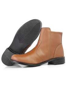 Women's Winter Comfort Zipper Boot Low Heel Women's Bootie - 駝色 - 查看 2